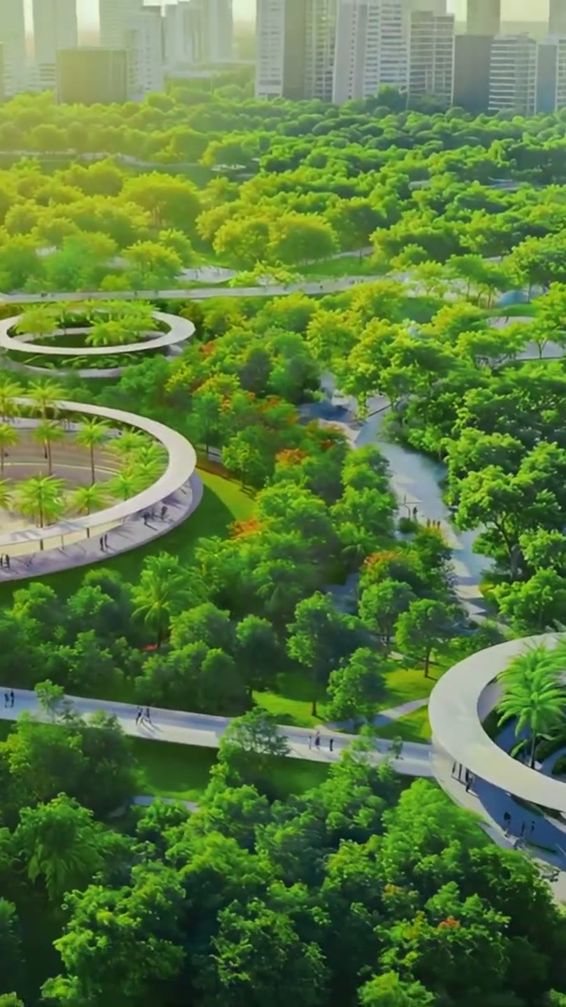 Không gian xanh và các cầu đi bộ